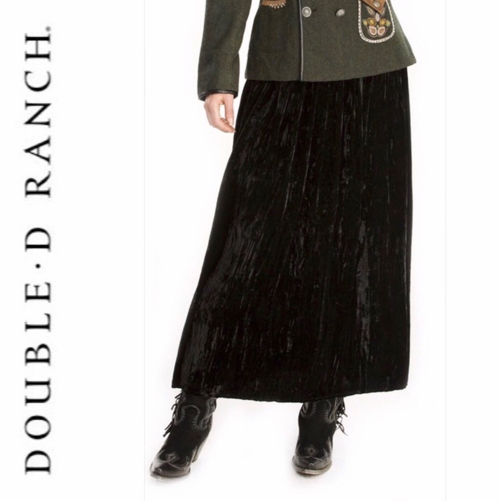 DOUBLE D RANCH Crushed velvet TAOS Broom Skirt